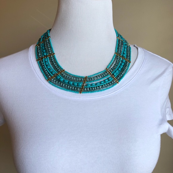 Teal Beaded Necklace - Picture 2 of 2